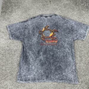 Hawaiian Lava Shirt Mens Extra Large Gray Mineral Wash Honu Turtle Embroidered